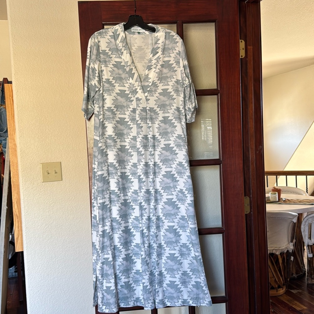 Brooke Wright Henriette Caftan- Aztec Print